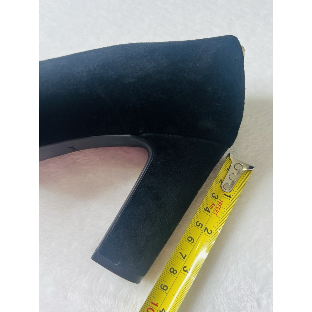 Cole Haan Kinslee Black Suede Slip On Round Toe Dressy Pumps Heels Shoes Size 8 - Picture 9 of 11